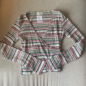 Striped Cropped Urban Outfitters Long Sleeve Top